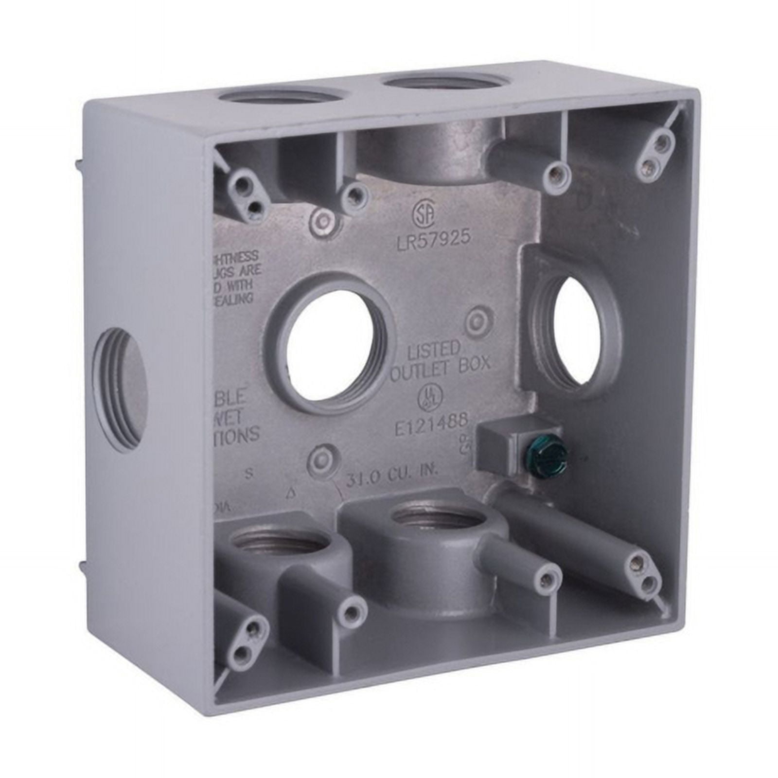 Bell Outdoor Weatherproof Box,7 Inlets,Aluminum 5346-0