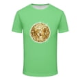 thumbnail image 4 of IWRICH Men's Disco Graphic Printed Crew Neck T Shirts Short Sleeve Casual Tees Mardi Gras Tops Green XL, 4 of 5