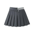 thumbnail image 2 of KkSLirnhs 8 Years Girls' Summer School Pleated Skirt with Lightweight Fabric and Stylish Design Lightweight School Uniform Pleated Ruffle Scooter Skirt Gray, 2 of 6