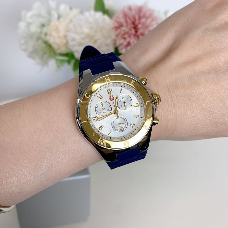 MICHELE MWW12F000095 Jellybean Tahitian Navy Rubber 18k Gold 