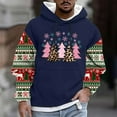 thumbnail image 2 of UVEASISHA Holiday Hoodies Men Big and Tall Christmas Sweatshirt Winter Fleece Lined Pullover Tops Color Block Long Sleeve Hooded Sweatshirts Blue S, 2 of 6