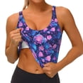thumbnail image 3 of Pofeuu Blue Skull Rose Print Sports Bra for Women Sexy Vest Yoga Running Gym Fitness Crop Bras Tops-Medium, 3 of 8