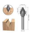 thumbnail image 1 of Router Bit 60 Degrees V Type Alloy Head Woodworking Tool for Workshop, 1 of 7