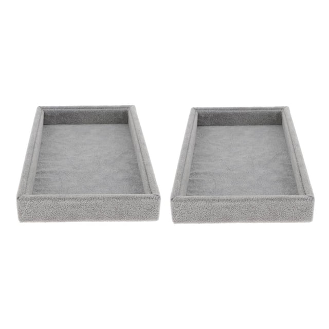 Organizador de Bandeja de exhibición de joyas perfecl 2x para Aretes Pendientes Anillos Colgante Collar Gris
