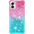 thumbnail image 2 of Liquid Case for Motorola Moto G Power 2024 Case Women Girls Liquid Cute Clear Glitter Heavy Duty Shockproof Back Cover Soft TPU Phone Case for Moto G Power 5G 2024 Gradient Turquoise, 2 of 13