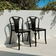 thumbnail image 4 of Ilios Innova | Set de 4 Sillas Bitsrot de Polipropileno Negro, Diseño Minimalista con Acabado Textura Madera, Sillas Apilables para Comedor, Jardín, Restaurante o Cafetería, Resistentes y Ergonómicas, 4 of 9