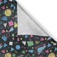 thumbnail image 6 of Ambesonne 90s Valance & Curtain, Triangles Circles Squares Dots, 55"x24", Dark Grey Pastel Pink, 6 of 7