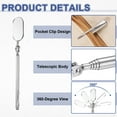 thumbnail image 4 of Telescoping Inspection Mirror 1 x 2" Oval 7.9" to 24" 360 Degree Stainless Steel Inspection Swivel Head Extendable Mirrors for Technicians Mechanics Contractors, Silver, 4 of 7