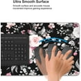 thumbnail image 5 of Pink White Rose Floral Gaming Mouse Pad Desk Mat XXL 35.4×15.7 in Spring Cute Flower Black Extended Mousepad 40X90cm with Non-Slip Rubber Base Stitched Edge Large Desk Pad for Women Gamer Office Home, 5 of 6