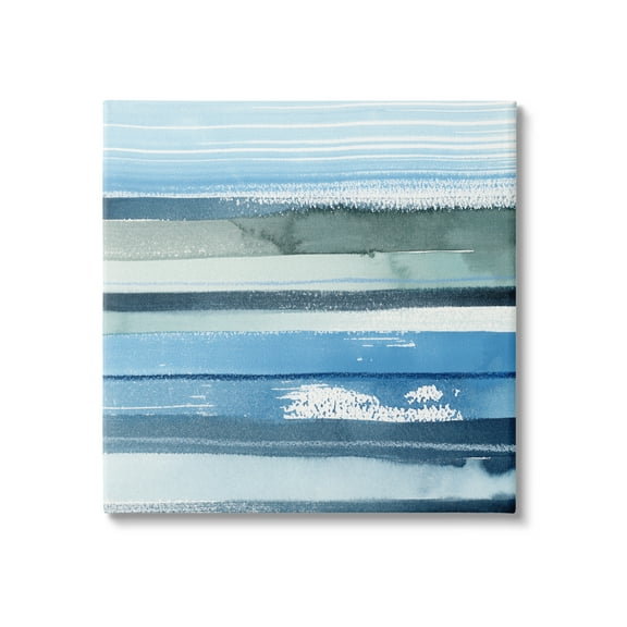 Stupell Industries Abstract Ocean Landscape Saturated Blue Striped Lines Painting Gallery Wrapped Canvas Print Wall Art, Design by Grace Popp