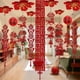 thumbnail image 4 of Adorno colgante rojo del año lunar, carácter chino Fu, decoración de techo de fieltro para Estilo B, 4 of 6