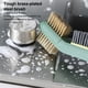 thumbnail image 4 of Cateissary Estufa Cepillo de limpieza Ventilador Alambre de metal Fregadero Pulido Mango Gancho Lavabo doméstico Fregado manual Suciedad Cocina y Comedor Verde, 4 of 6
