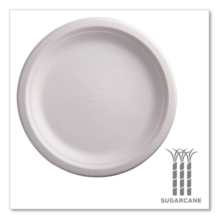 Terrahue 9 inch Round Plate, Biodegradable, Compostable, Sugarcane Bag
