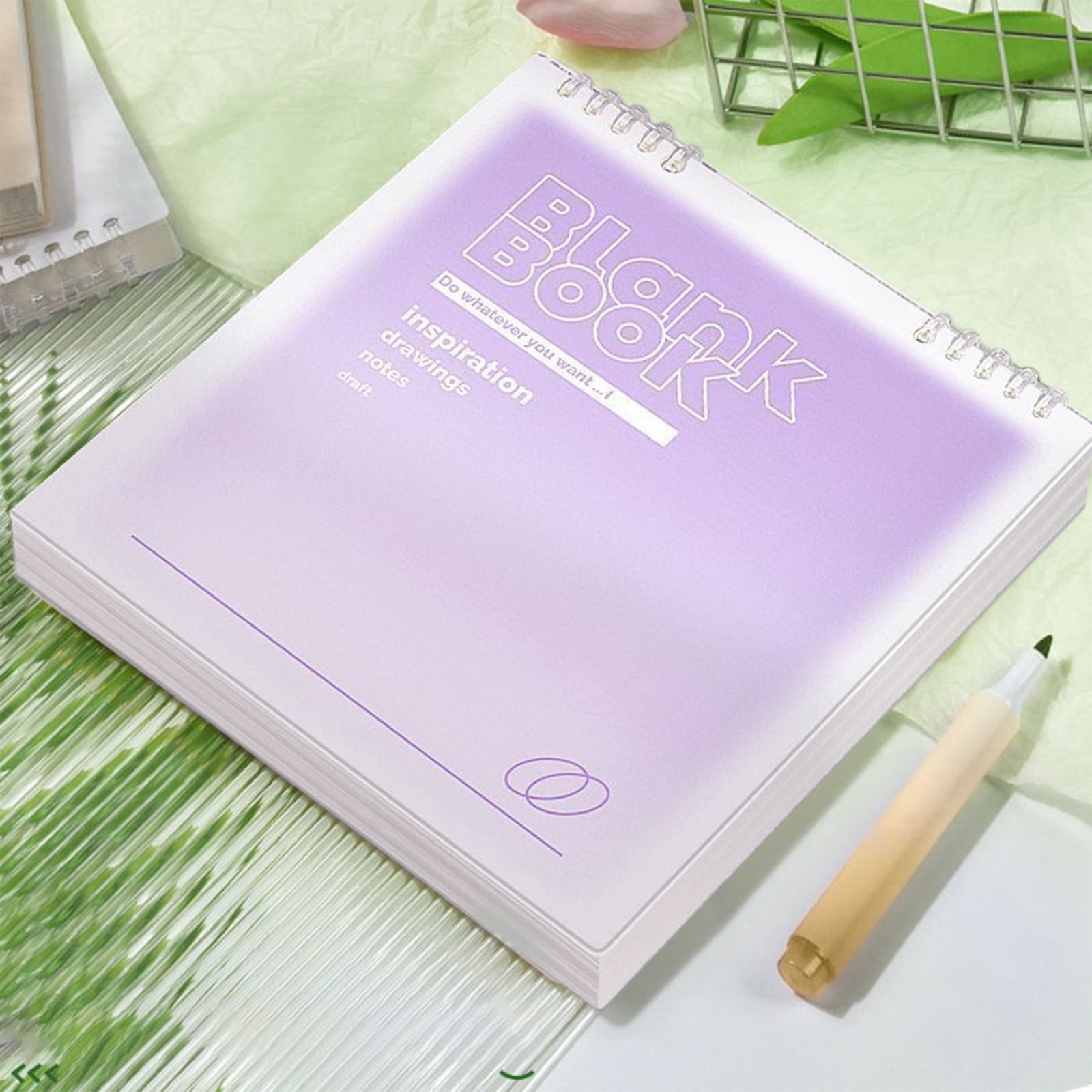 VKLU 4 Pcs Aesthetic Square Loose-leaf Notebooks, Refillable Detachable Journal Set with Frosted Covers, Assorted Macaron Colors