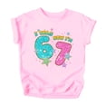thumbnail image 5 of Ink-Printed Glitter I was 6 Now I'm 7 Birthday Shirt for Girls Trendy Six Seven Party T-Shirt Pink Shirt Youth Small, 5 of 6