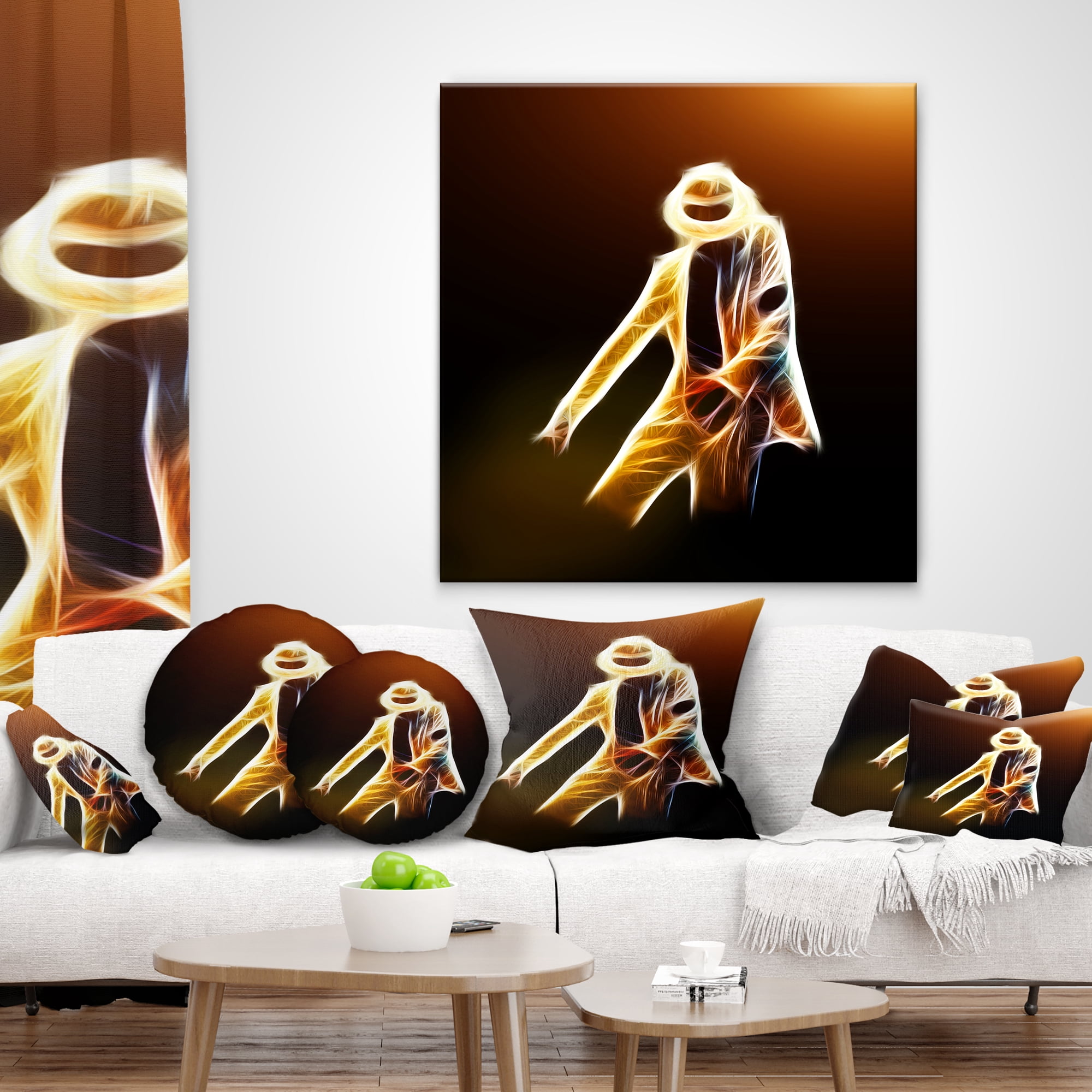 Designart Moonwalker in Dance Style - Modern Portrait Throw Pillow - 18x18