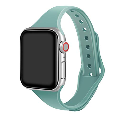 Narrow Watch Band Compatible with Apple Watch 44mm 42mm 40mm 38mm Thin Soft  Silicone Skin-Friendly Sport Replacement Strap with iWatch SE Series 6 5 4  3 2 1 - Walmart.com