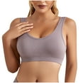 thumbnail image 3 of Feancey Big Deal Days Push Up Bras for Women No Underwire Seamless Sports Bra High Impact Wireless Bras Running Workout Compression Brassieres Sleep Underwear Gray M, 3 of 5
