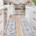 thumbnail image 6 of Boho Kitchen Rugs Sets of 3 Non Slip Rubber Kitchen Mats for Floor Waterproof Kitchen Rugs and Mats Washable Farmhouse Kitchen Area Rug Floor Carpet Runner Rugs for Hallway Laundry Room, 6 of 6