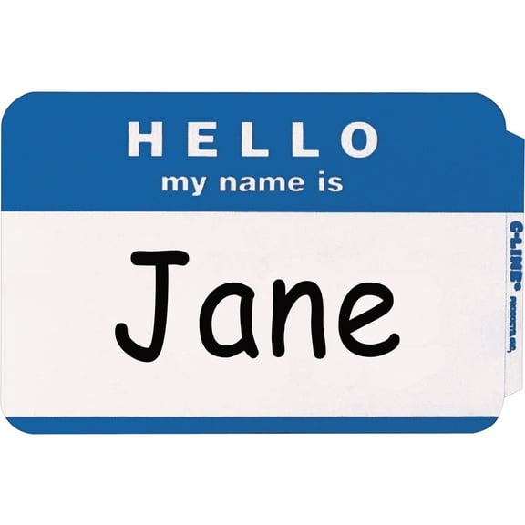 C-Line, CLI92235, Hello My Name Is Adhesive Name Badges, 100 / Box, Blue