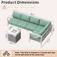 thumbnail image 4 of MBY 7-Piece Aluminum Patio Furniture Set with Fire Pit Table, Oversized Outdoor Sectional Sofa with Corner Seat, All-Weather Conversation Set for Deck, Garden, Backyard-White, 4 of 11