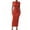 Orange Red, variant on YUEVORA Sleeveless Maxi Dress for Women, Ruched Bodycon Long Dress with Back Slit, Elegant Fitted Evening Gown and Formal Party Wear for Night Out.