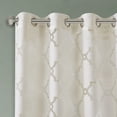 thumbnail image 3 of Madison Park Geometric Pattern 50x63" Delicate Ivory Burnout Fretwork Design Sheer Fabric Lightweight Grommet Top Curtains for Adult Indoor Use, 3 of 4