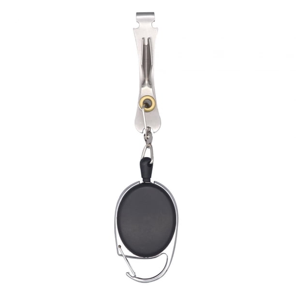 Herramienta para hacer nudos, removedor de anzuelos portátil, regalo para amantes de la pesca con retractor. Plata