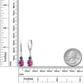 thumbnail image 2 of Gem Stone King 925 Sterling Silver Pink Created Sapphire and London Blue Topaz Dangle Earrings for Women with Lab Grown Diamond (2.69 Cttw, Oval 9X7MM), 2 of 3