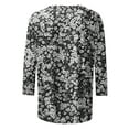 thumbnail image 4 of CYMMPU Floral Printed Round Neck Blouses for Women Dressy Casual Spring Tops T-Shirts Fall Fashion Shirts 3/4 Sleeve Loose Fit Lightweight Basic T-Shirts Multicolor XXL, 4 of 5