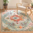 thumbnail image 4 of SAFAVIEH Crystal Debra Southwestern Area Rug, Teal/Orange, 10' x 10' Square, 4 of 12