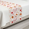 thumbnail image 2 of Autumn Bed Runner, Vivid Colors Leaves Acorn Rowan Berries Art on Plain Background, Decorative Accent Bedding Scarf for Hotels Homes and Guestrooms, Twin, Vermilion Mustard and White, by Ambesonne, 2 of 2