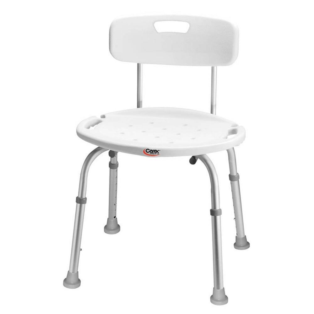 Carex Bath and Shower Chair with Back, Adjustable Legs, Handle Grips