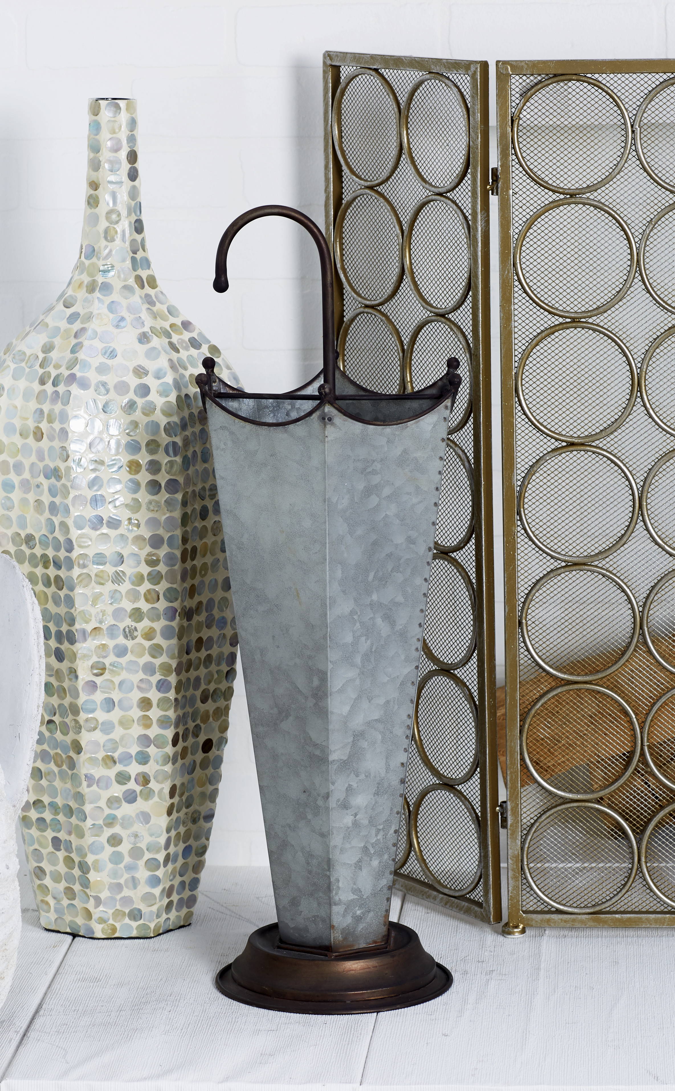 NIRMAN Rustic Galvanized Umbrella Stand Umbrella Stand Rack vases for indoor and outdoor.