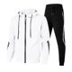 thumbnail image 3 of Chándal de otoño para hombre, sudaderas con capucha informales y pantalones de chándal ajustados, conjunto de 2 piezas, chaqueta deportiva con cremallera para correr y fitness, 3 of 4