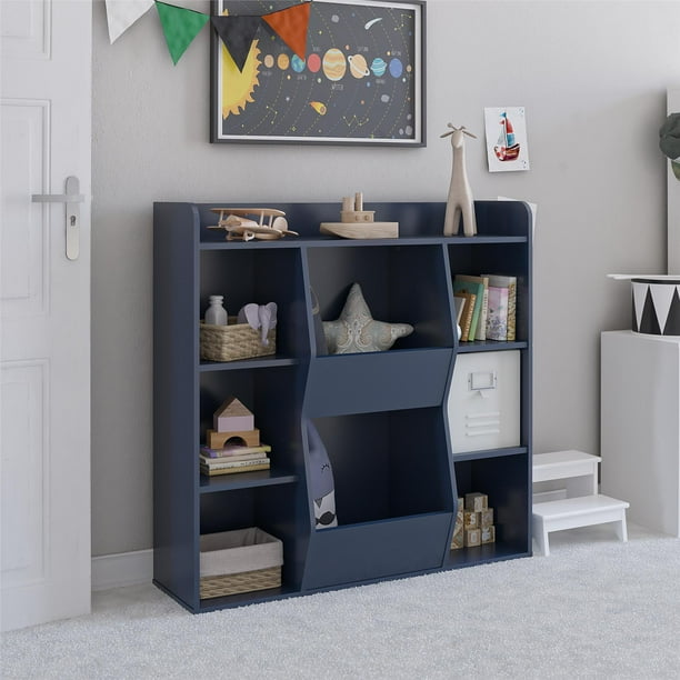 Ameriwood Home Charli Kids Large Toy Storage Bookcase, Navy