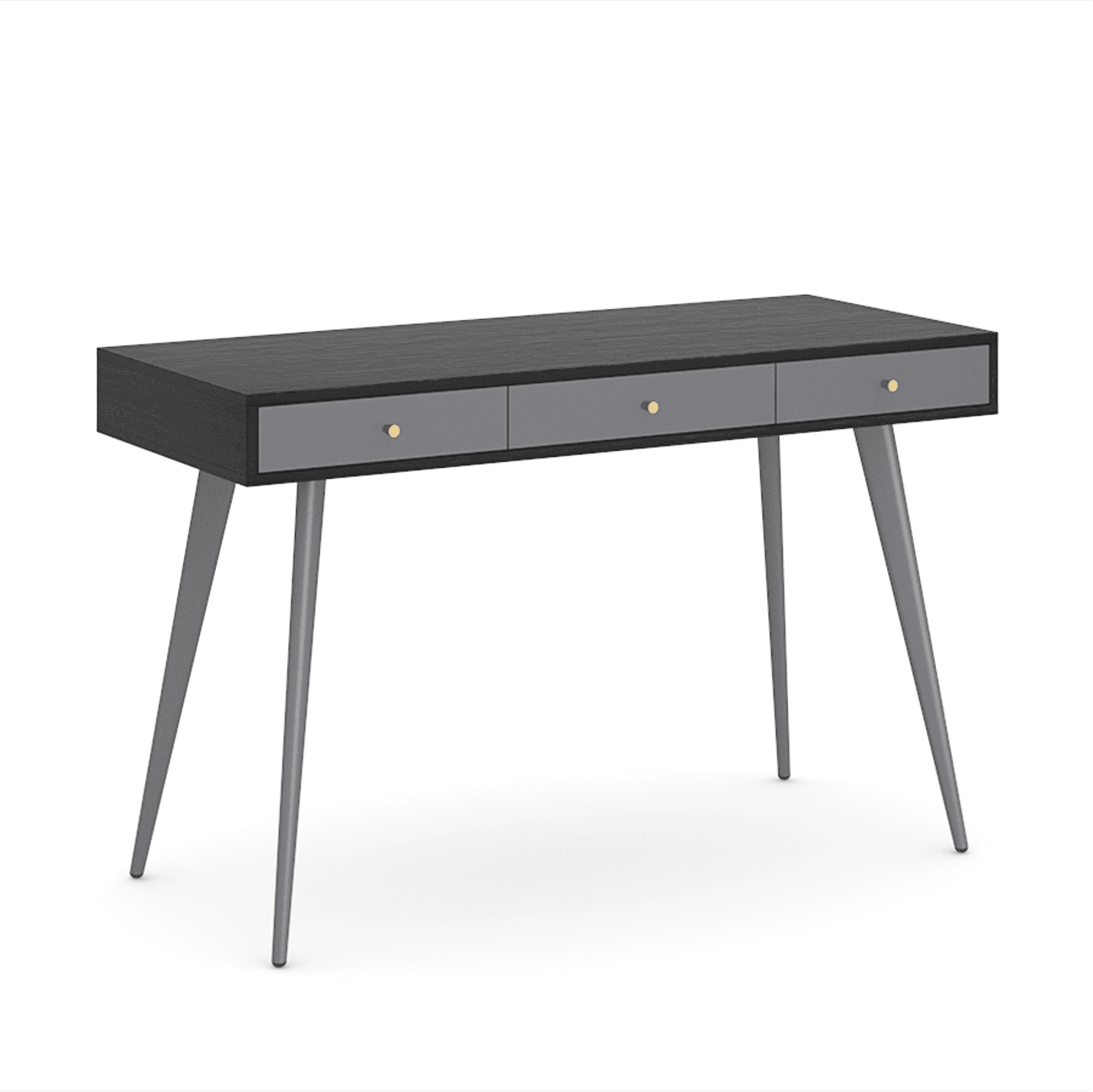 Private Jungle Desk 47 inch with 3 Drawers - Modern Mid Century Desk for Home Office (Black Oak + Dark Grey) Private Jungle Desk 47 inch with 3 Drawers - Modern Mid Century Desk for Home Office (Black Oak + Dark Grey)