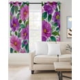 thumbnail image 2 of Purple Flowers Blackout Curtains for Bedroom Living Room Darkening Curtains 84 Inch Length 2 Panels Set Spring Floral Leaves Botanical Watercolor Window Curtain Window Treatment Drapes 42"x84", 2 of 9