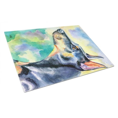 

Caroline s Treasures Watercolor Doberman Glass Cutting Board Large