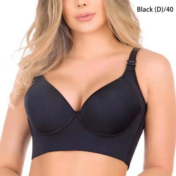 Comfort Wirefree Shaper Bra for Women Push Up Plus Size Deep Cup Bra Hides  Back Fat Full Back Coverage Seamless Bra