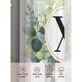 thumbnail image 6 of Letter X Sheer Curtains 108 inches Long, Alphabet Green Eucalyptus Leaves Plant Simple Light Filtering Sheer Window Curtains Rod Pocket Voile Drapes for Bedroom Living Room, 2 Panels 52"W x 108"L, 6 of 7