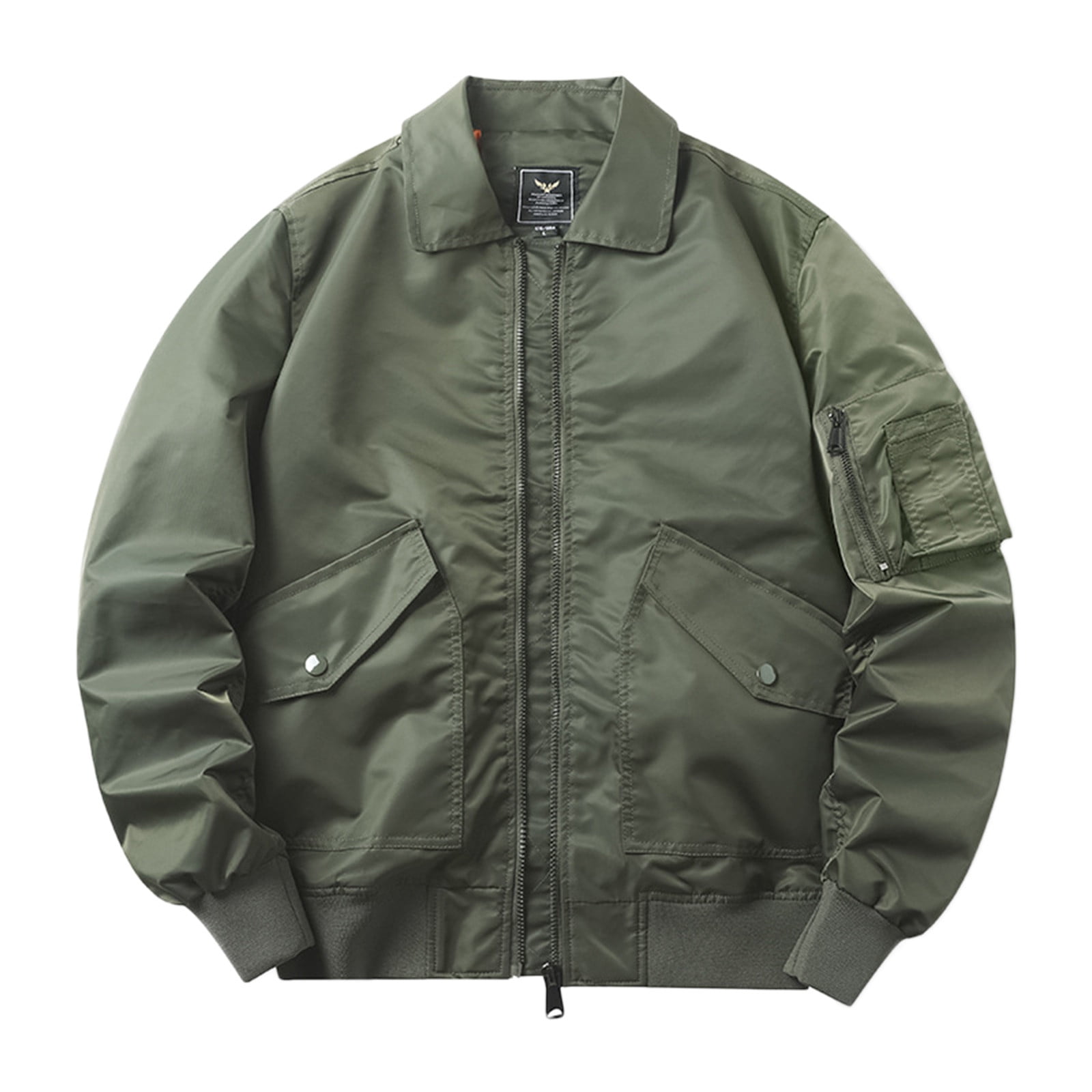 Mountain Jacket Snow Proof Jacket Men Men's Leisure Tooling Jacket Zipper Lapel Solid Coat Breathable Lapel Warm Top with Muli-pockets Outwear