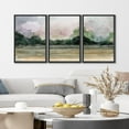 thumbnail image 4 of IDEA4WALL Framed Canvas Print Wall Art Set of 3 Watercolor Pastel Clouds and Terrain Abstract Landscape Nature Wilderness Geometric Wall Decorative Calm/Relax/Cozy for Rooms - Black 24"x36"x3, 4 of 5