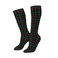 thumbnail image 2 of Balery Buffalo Plaid Dark Green Printed Novelty Socks Men's Women's Crew Socks Sports Socks Knee High Socks Cotton Socks Quirky and Cool Socks, 2 of 9