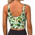 thumbnail image 3 of Vsdgher Green Avocado (2) Print Women Sleeveless Athletic Tank Top Built-in Bra Camisole Sports Vest for Yoga Running Fitness Exercise with Removable Pads, 3 of 8