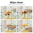 thumbnail image 4 of Awypu  Round Fitted Tablecloth Cute Flower Floral Leaves Herb Table Cloth with Elastic Edged Waterproof Wipeable Round Table Cover for Patio Parties Outdoor Decor White, 4 of 7