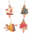thumbnail image 1 of 4 Uds. Decoración navideña creativa de hierro forjado pintura hecha a mano colgantes de niña Ángel accesorios para árbol de Navidad Rojo Verde, 1 of 5