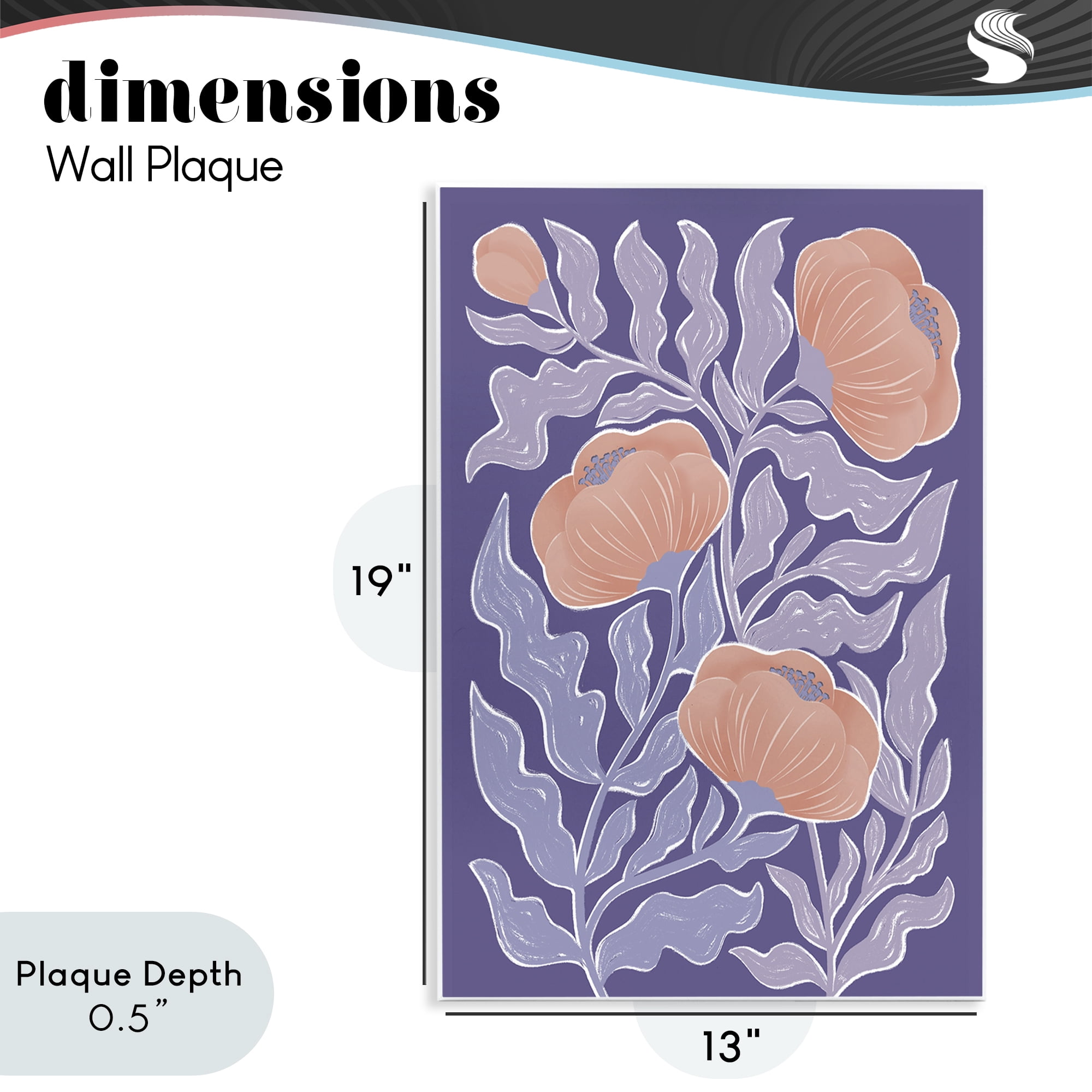 Stupell Industries Midcentury Purple Poppies Wall Plaque Art, design by Martina Pavlova