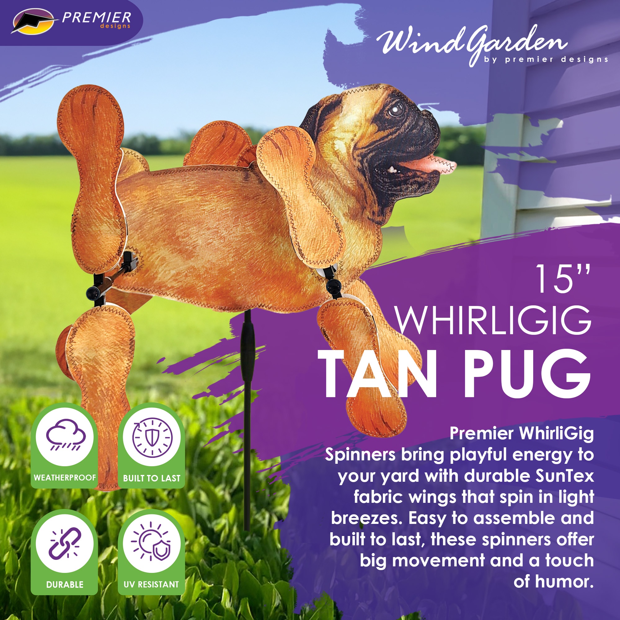 Premier Kites Whirligig Spinner Nussknacker – 20 Zoll, Rot/weiß | Wetterfahne Für Garten & Balkon