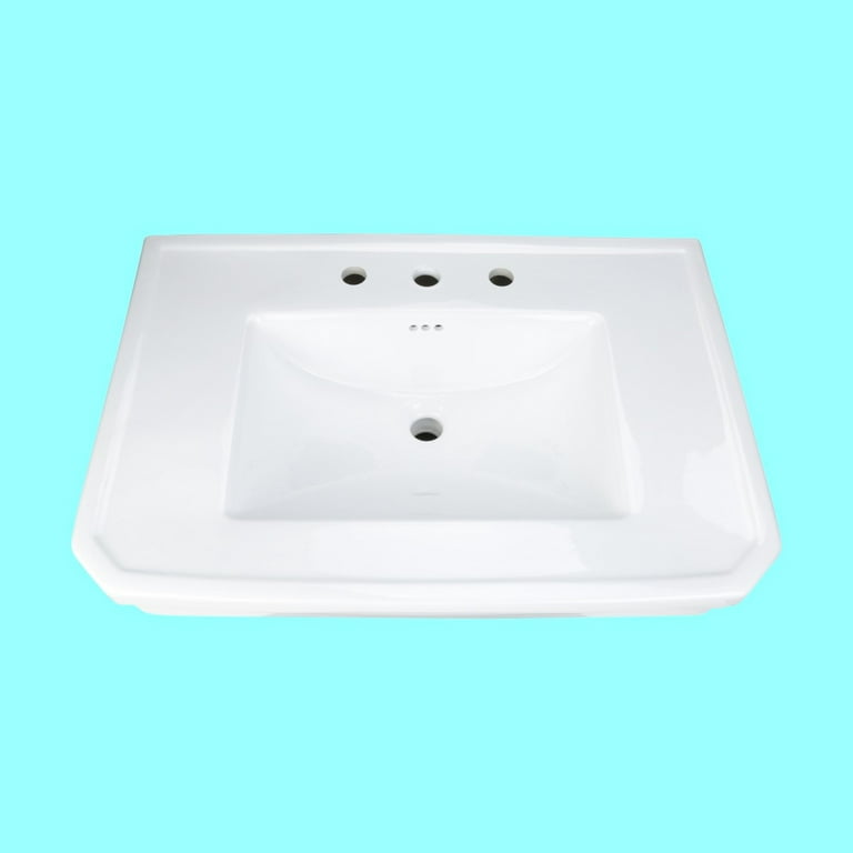 White Bathroom Pedestal Sink Basin Replacement Part 30.38 W with